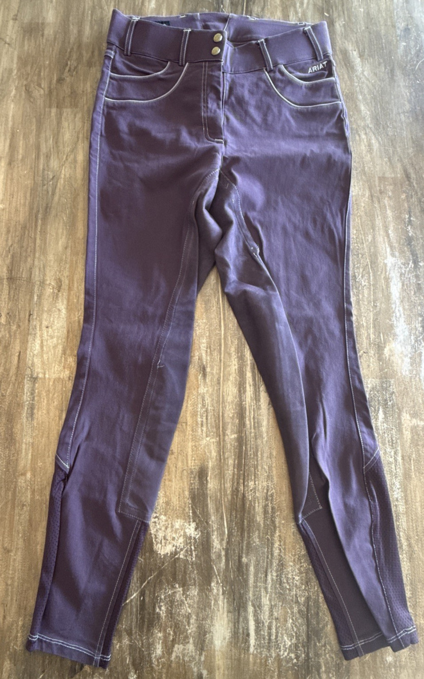 Ariat Pro Series Olympia Acclaim Full Seat Breeches Plum Mulberry Womens 28R EUC